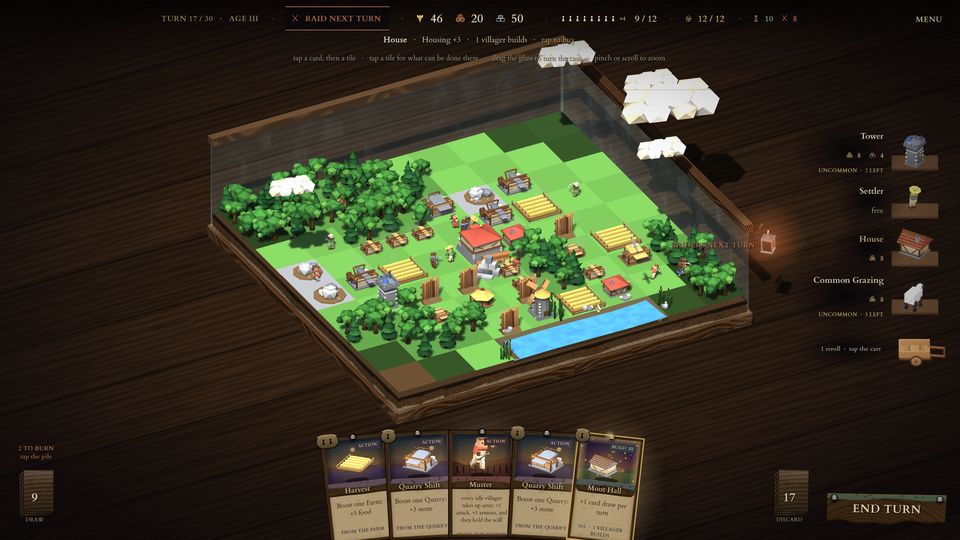 The market shelves beside the case with a hand cart for the reroll